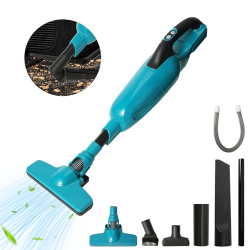 Akku-Staubsauger für Makita 18V Batterie, Luftstrom: 1,5 m³/min, Akku Handstaubsauger mit 2 Gängen, 0.8L Staubfangbehälter, Handstaubsauger Kabellos für Zuhause und Auto (ohne Akku und Ladegerät) (A) von EagerMinds