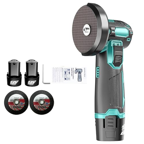 Akku-Winkelschleifer, Mini Winkelschleifer mit 1/2x 1500mAh Akku, Bürstenlo Akku Winkelschleifer Set für Schleifen und Schneiden, Polieren (2*Batterie) von EagerMinds