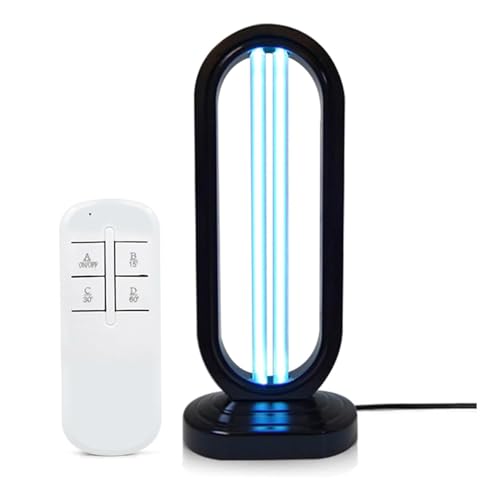 UVC Desinfektionslampe Fernbedienungs, 38W UV Sterilisationslampe Keimtötende Lampe, UVC Desinfektionslampe Fernbedienungs, Desinfektionslampe, UV-Sterilisator Desinfektion Sterilisator (Schwarz) von EagerMinds