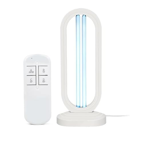 UVC Keimtötende Lampe,UV-Lichtlampe mit Ozongeneration, Desinfektionslampe, UV-Sterilisator Desinfektion Sterilisator, für Räume von 45,50 m², 38 W, 10.000 Stunden (Weiß) von EagerMinds