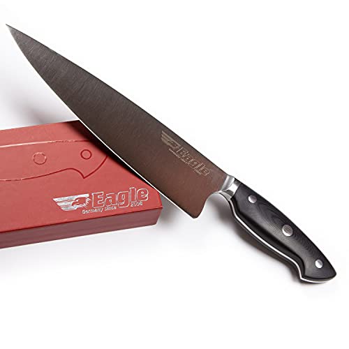 Eagle U-Grip - Chefmesser 23 cm Klingenlänge - Deutscher Messerstahl 1.4116 / Heftschalen: G10 schwarz von Eagle