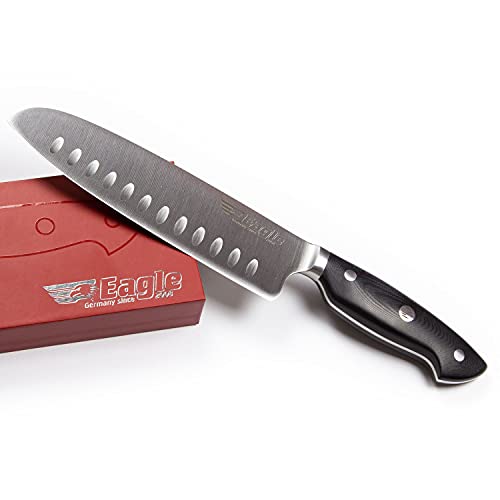 Eagle U-Grip - Santoku-Messer 18 cm - Deutscher Messerstahl 1.4116 / Heftschalen: G10 schwarz von Eagle
