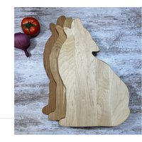 Handgefertigtes Schneidebrett Wolf Servierbrett Aus Hartholz Handgefertigtes Schneidebrett Wolf Servierbrett Aus Hartholz von EagleCuttingBoards
