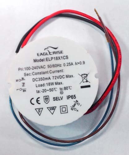 Eaglerise ELP18x1CS Konstantstrom-Trafo 350mA Wasserfest nach IP65 für 9 bis 18 Stück 1 Watt High-Power-LEDs Eaglerise ELP18x1CS Konstantstrom-Trafo 350mA Wasserfest nach IP65 für 9 bis 18 Stück 1 Watt High-Power-LEDs von Eaglerise