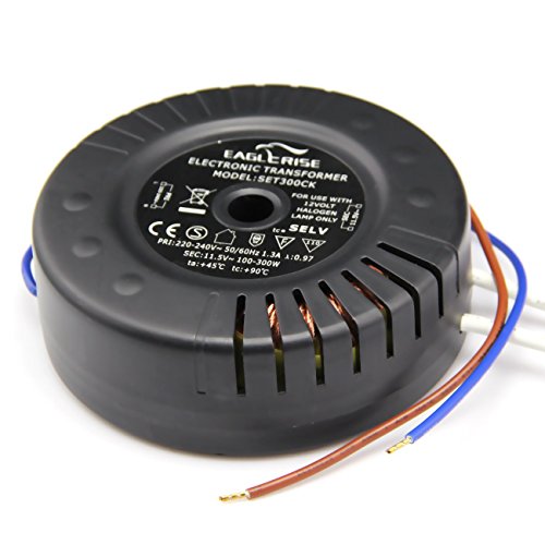 Eaglerise SET250CK Elektronischer Halogen Trafo RUND AC 230V auf AC 12V 100W-250W Trafo Transformer Transformator Treiber für NV-Halogen Lampe RUND von Eaglerise