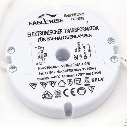 Elektronischer Halogen Trafo 85mm rund 230V auf 12V 35-105W von Eaglerise