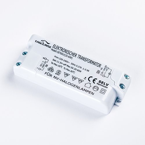 Elektronischer Transformator Eaglerise SET60LV 20-60W 12V Halogen Trafo dimmbar von Eaglerise