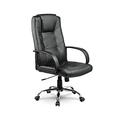 Bürostuhl Chefsessel Drehstuhl Kunstleder Schwarz Eago EG-221 von Eago