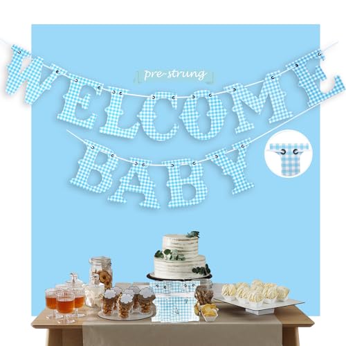 Eanjia Vorbespanntes Willkommens-Banner für Babyparty, 4,5 m, Schild für Babyparty, Party, Blau Eanjia Vorbespanntes Willkommens-Banner für Babyparty, 4,5 m, Schild für Babyparty, Party, Blau von Eanjia