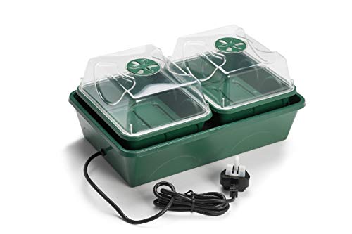 EarlyGrow Beheizter elektrischer bruchsicherer 2-Bay-Anzuchtkasten – 38 x 24 x 18 cm von EarlyGrow