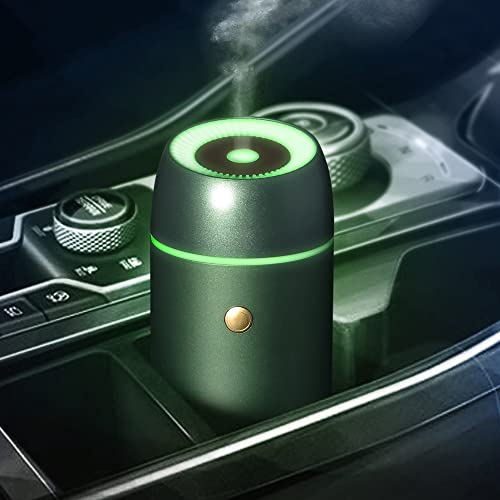 Earnest Living Ätherische Öl Diffusoren Auto Lufterfrischer für Ätherische Öle Lufterfrischer Auto Aromatherapie Diffusor 100ml mit Timer Nachtlicht und Auto Off Funktion USB Tragbar Grün Geschenk von Earnest Living