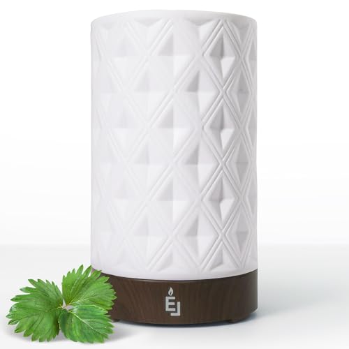 Earnest Living Diffusor für ätherische Öle für Zuhause Weißer Keramik-Aromatherapie-Diffusor 100 ml Auto-Off-ätherische Öle für Diffusoren Elektrischer Aroma-Diffusor Geschenk von Earnest Living