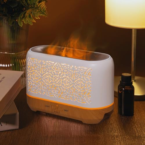 Earnest Living Ätherisches Öl Diffusor Klassischer Flammdiffusor 200 ml Timer Nachtlichter und automatische Abschaltfunktion Home Office Luftbefeuchter Aromatherapie-Diffusoren für ätherische Öle von Earnest Living