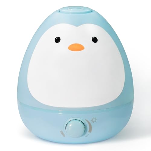 Earnest Living Baby 3-in-1 Cool Mist Luftbefeuchter mit Diffusor für ätherisches Öl + Nachtlicht, Luftbefeuchter für Kinderzimmer, Kinderzimmer + große Räume, flüsterleise, automatische Abschaltung von Earnest Living