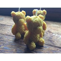 Teddybär Rosa Bienenwachskerze von EarthCottage