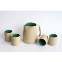 Handgemachte Keramik Krug Set, Steinzeug Geschenk Set Handgemachte Keramik Krug Set, Steinzeug Geschenk Set von EarthCraftsNikiforos