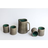 Handgemachte Keramik Krug Set, Steinzeug Geschenk Set Handgemachte Keramik Krug Set, Steinzeug Geschenk Set von EarthCraftsNikiforos