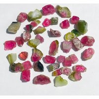 Angebot/Lot Für Schmuck | Aus Afghanistan | 02 Pink Und Grün Wassermelonen Turmalin Kristall Chips von EarthMineralsCo