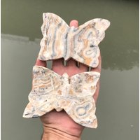 2 Stück Aragonit Schmetterling/Handarbeit, Dekoration, | P6 von EarthMineralsLTD