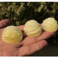 3 Stück Handgeschnitzte Gelbe Zitronen Calcit Blumen 96Gr | 34 von EarthMineralsCo