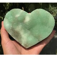 Natürlicher Druzy Bubbly Blue Aragonit/Hemimorphit Smithsonit Herz Mit Rücken Und Seiten Poliert | P9 von EarthMineralsLTD