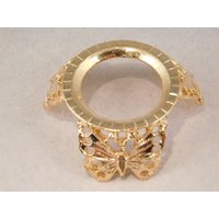 Kugel Display Schmetterling Design W/Löcher Goldfarbe Kleine Größe von EarthsAncientArt