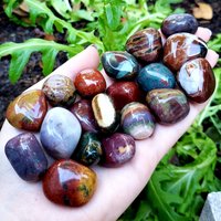 Fancy Regenbogen Jaspis Getrommelt & Poliert Natürliche Kristall Heilsteine - 3Er Set Fancy Regenbogen Jaspis Getrommelt & Poliert Natürliche Kristall Heilsteine - 3Er Set von EarthsRocks