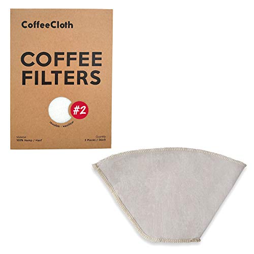 Earthtopia 3er Set wiederverwendbare Kaffeefilter aus Stoff | 100% Hanf | Filtertüten für Kaffeemaschine und Handfilter | Permanentfilter Mehrwegfilter Dauerfilter (3, Größe 2) von Earthtopia