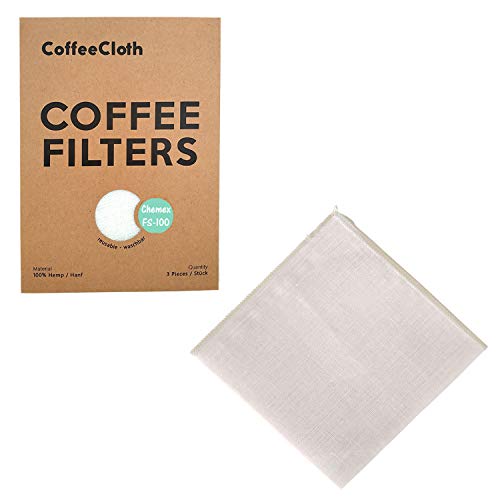 Earthtopia 3er Set wiederverwendbare Kaffeefilter aus Stoff | 100% Hanf | Filtertüten für Kaffeemaschine und Handfilter | Permanentfilter Mehrwegfilter Dauerfilter (3, Chemex 6-10 Tassen (FS-100)) von Earthtopia