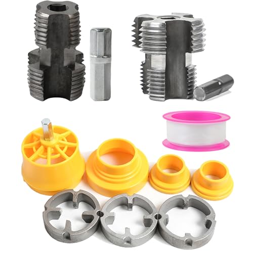 Electric Drill Compatible PVC Pipe Threader Kit With Various Die Size, PVC Pipe Threader Kit 1/2'' 3/4'' 1'' For Electric Drill (Internal+External) von EasPowest