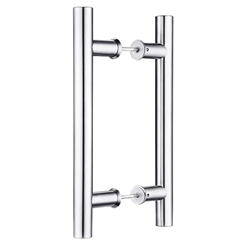 EaseLife Doppelseitiger Türgriff aus Edelstahl, 30,5 cm, H-Form, Schiebetürgriff, gebürstet, passend für Glastüren, Holztüren von EaseLife