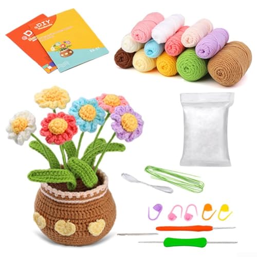 Beginner's Guide to Crocheting Flowers Complete DIY Kit Including Instructional Videos and Necessary Yarn Supplies (Colored Chromosomes) von EaseSunny