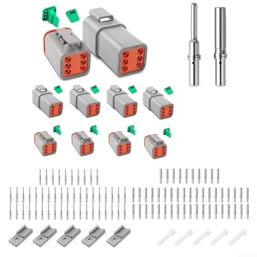 DT Steckverbinder-Set, 5 wasserdichte Stecker und Terminal-Kit für sichere und sichere elektrische Verwendung (6-polig) von EaseSunny