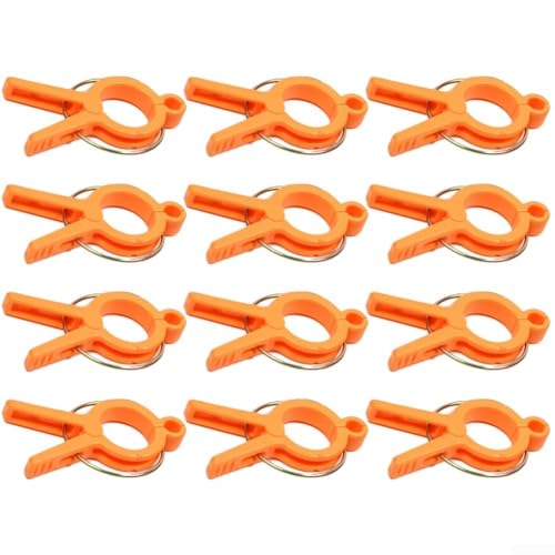 Gewächshaus-Pflanzenclips, 12-teiliges Set für starke Unterstützung von Stängeln und Reben (orange) von EaseSunny