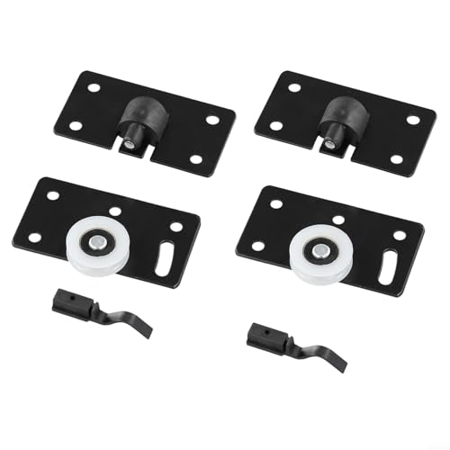 Schiebetürrollen, 2 Sets für Kleiderschränke, mit Nylonrollen und Stahlrahmen, leiser Betrieb und Höhenverstellung für Schranktüren Schiebetürrollen, 2 Sets für Kleiderschränke, mit Nylonrollen und Stahlrahmen, leiser Betrieb und Höhenverstellung für Schranktüren von EaseSunny