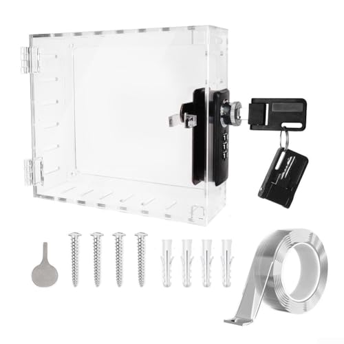 Transparente Thermostat-Schlossbox mit Schlüssel, Thermostatabdeckung mit Verriegelung an der Wand, für kleine und große Thermostate HVAC-Steuerungen (L) von EaseSunny