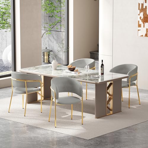 Easexcy Moderner Stuhl mit Schrägstuhlbein, Verstellbare Füße und Cordstoff, Ideal für Wohnzimmer, Offene Bürofläche, Esszimme,55 * 55 * 80CM (4) von Easexcy