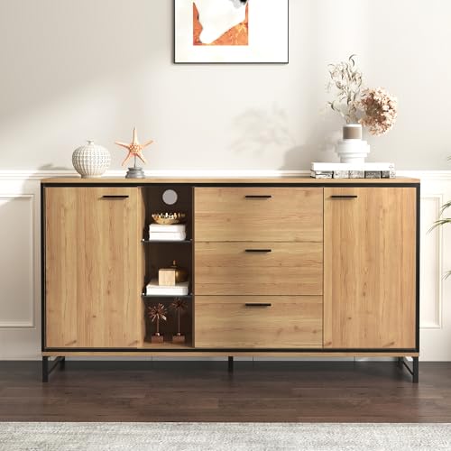 Easexcy Sideboard mit DREI Schubladen,Exquisite Maserung.Modernes Sideboard in Holzfarbe mit Ablagefächern – stilvolle und funktionale Wohnmöbel,160x40x85 cm Easexcy Sideboard mit DREI Schubladen,Exquisite Maserung.Modernes Sideboard in Holzfarbe mit Ablagefächern – stilvolle und funktionale Wohnmöbel,160x40x85 cm von Easexcy