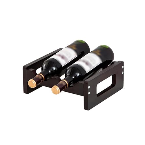 Eashaoo Freistehendes Weinregal, Bambus-Flaschenaufbewahrung, Barschrank, Weinkeller, Ausstellungsregal, Likör-Organizer aus Holz für Zuhause, Küche, Esszimmer (1 Ebene - 2 Flaschen) von Eashaoo