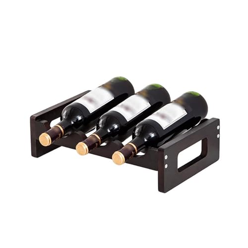 Eashaoo Freistehendes Weinregal, Bambus-Flaschenaufbewahrung, Barschrank, Weinkeller, Ausstellungsregal, Likör-Organizer aus Holz für Zuhause, Küche, Esszimmer (1 Ebene - 3 Flaschen) von Eashaoo