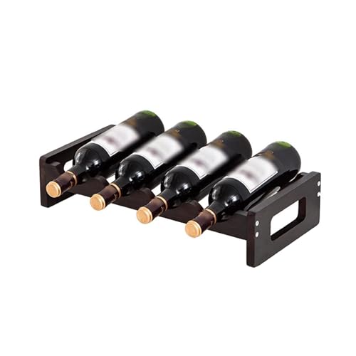 Eashaoo Freistehendes Weinregal, Bambus-Flaschenaufbewahrung, Barschrank, Weinkeller, Ausstellungsregal, Likör-Organizer aus Holz für Zuhause, Küche, Esszimmer (1 Ebene - 4 Flaschen) von Eashaoo