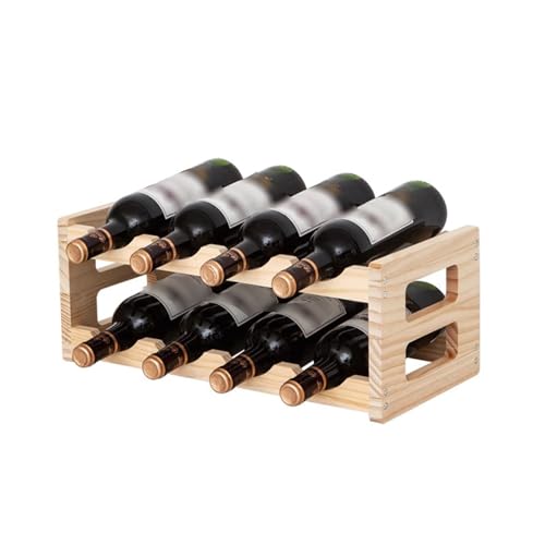 Eashaoo Weinregal aus Holz, freistehend, Organizer für Küche, Bar oder Arbeitsplatte, stilvolle Weinaufbewahrungsregale für Zuhause (2 Etagen, 8 Flaschen) von Eashaoo