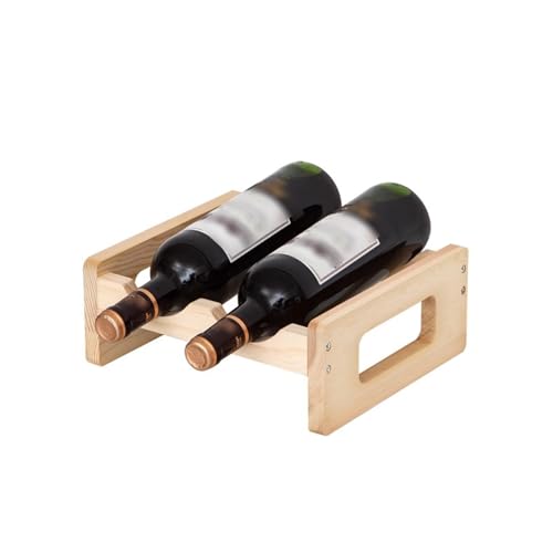 Eashaoo Weinregal aus Holz, freistehend, für Küche, Bar oder Arbeitsplatte, stilvolle Weinaufbewahrungsregale für Zuhause (1 Ebene - 2 Flaschen) von Eashaoo