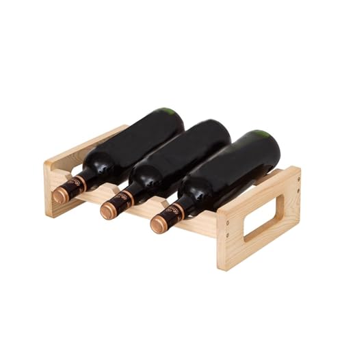 Eashaoo Weinregal aus Holz, freistehend, für Küche, Bar oder Arbeitsplatte, stilvolle Weinaufbewahrungsregale für Zuhause (1 Ebene - 3 Flaschen) von Eashaoo