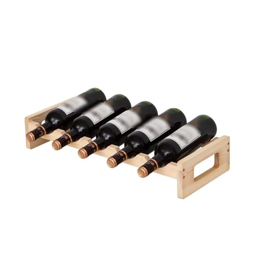 Eashaoo Weinregal aus Holz, freistehend, für Küche, Bar oder Arbeitsplatte, stilvolle Weinaufbewahrungsregale für Zuhause (1 Ebene - 5 Flaschen) von Eashaoo