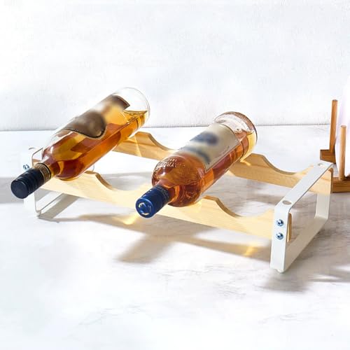 Eashaoo Weinregal für 4 Flaschen, stapelbar, für Zuhause, Küche, Speisekammer, Weinkeller-Schrank, freistehendes Weinflaschenregal (1 Stück) von Eashaoo