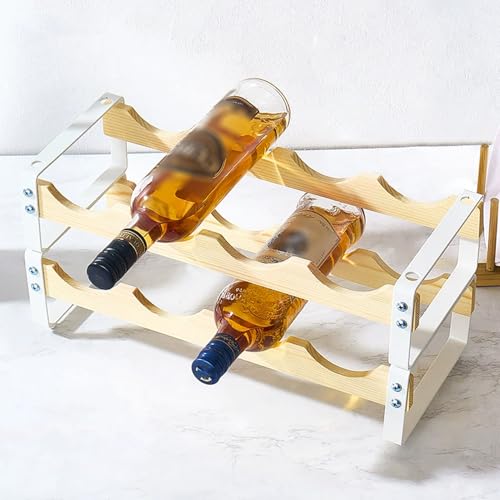 Eashaoo Weinregal für 4 Flaschen, stapelbar, für Zuhause, Küche, Speisekammer, Weinkeller-Schrank, freistehendes Weinflaschenregal (2 Stück) von Eashaoo