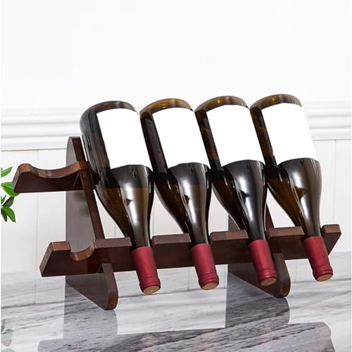 Weinregal aus Holz für Arbeitsplatte, Bar, Weinflaschenhalter mit einfacher Montage, freistehendes Flaschenregal mit 3/4/5 Schlitzen (45 x 19,5 x 22,5 cm) von Eashaoo