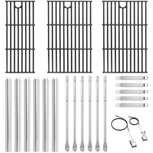 Grillteile für Charbroil Performance 5-Brenner 463448021 463449021 463450022 463451022 463455021, Rost, Brenner und Heizplatte, Ersatz für G426-0004-W1, G426-0005-W1 1, G32 5-0002-W1, G327-2100-W1 von EasiBBQ