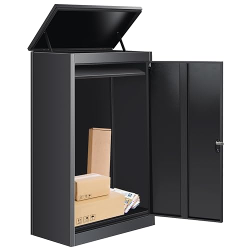 Briefkasten Paketbox mit Zahlenschloss, extra große Paketboxen für den Außenbereich, für Pakete, Päckchen, für Briefe mit Paketsafe (63 * 47 * 110CM-Groß) von Easilywinlife